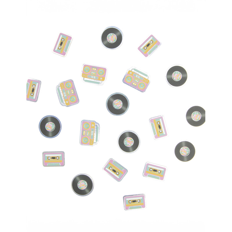 Confettis de table cassettes et vinyles ann√©es 90  