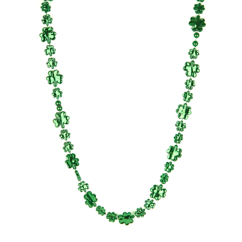 Collier vert tr√®fle brillant Saint Patrick adulte  