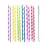 12 Pailles color√©es en plastique r√©utilisable 21 cm  