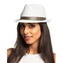 Chapeau borsalino trilby blanc adulte  
