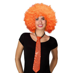 Cravate √† sequins orange adulte  