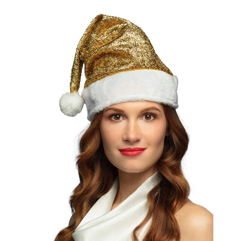 Bonnet de No√´l dor√© adulte  