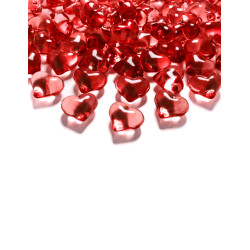 30 Confettis c?urs cristal rouges 2 cm  