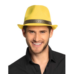 Chapeau borsalino trilby jaune adulte  