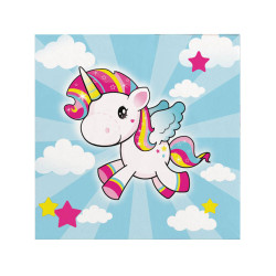20 Serviettes en papier Licorne 33x33cm  