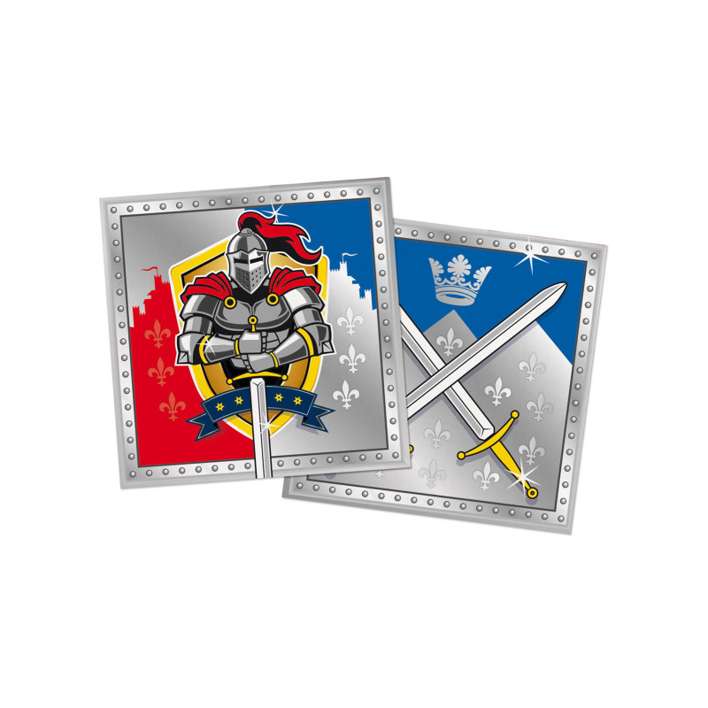 20 Serviettes chevaliers 33x33cm  