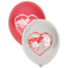 10 Ballons Saint Valentin blancs et rouges 30 cm  