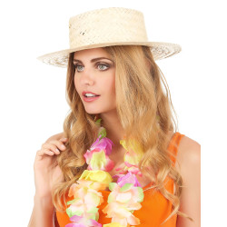 Chapeau canotier en paille adulte  