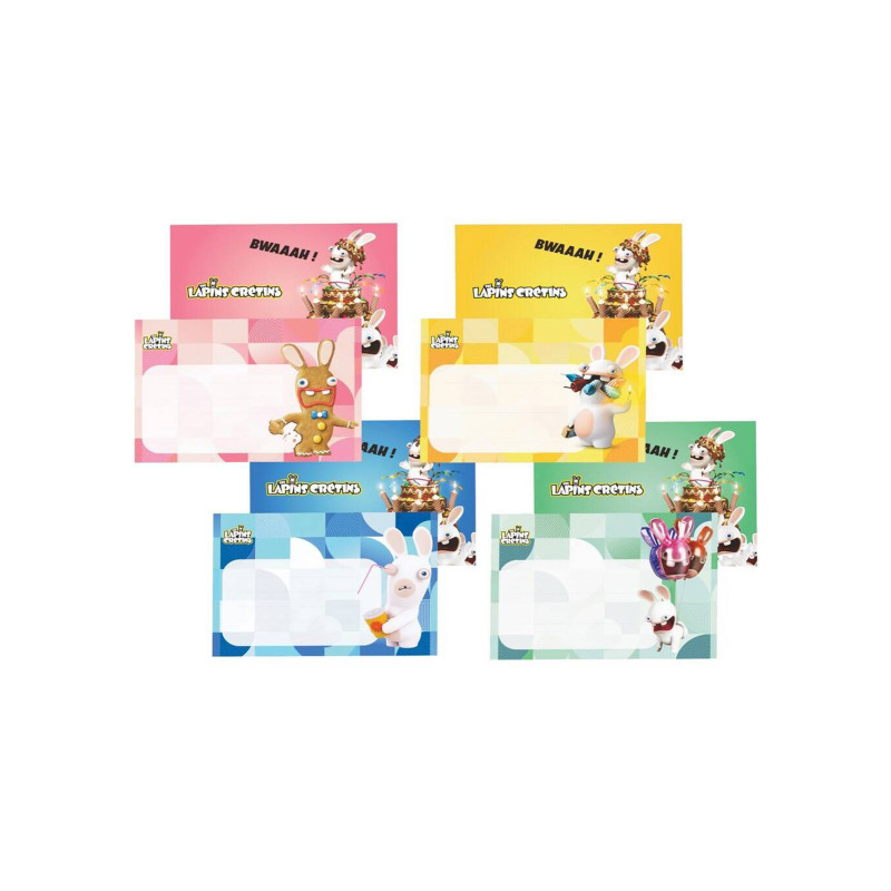 8 Cartes d'invitation avec enveloppes Lapins cr√©tins  