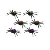 6 Araign√©es paillet√©es en plastique 7,5 x 5,5 x 1,3 cm  