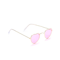 Lunettes roses coeur monture m√©tal adulte  