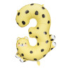 Ballon aluminium gu√©pard chiffre 3  