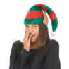Bonnet lutin du P√®re No√´l ray√© avec oreilles adulte  