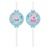 4 Pailles m√©daillon Peppa Pig  