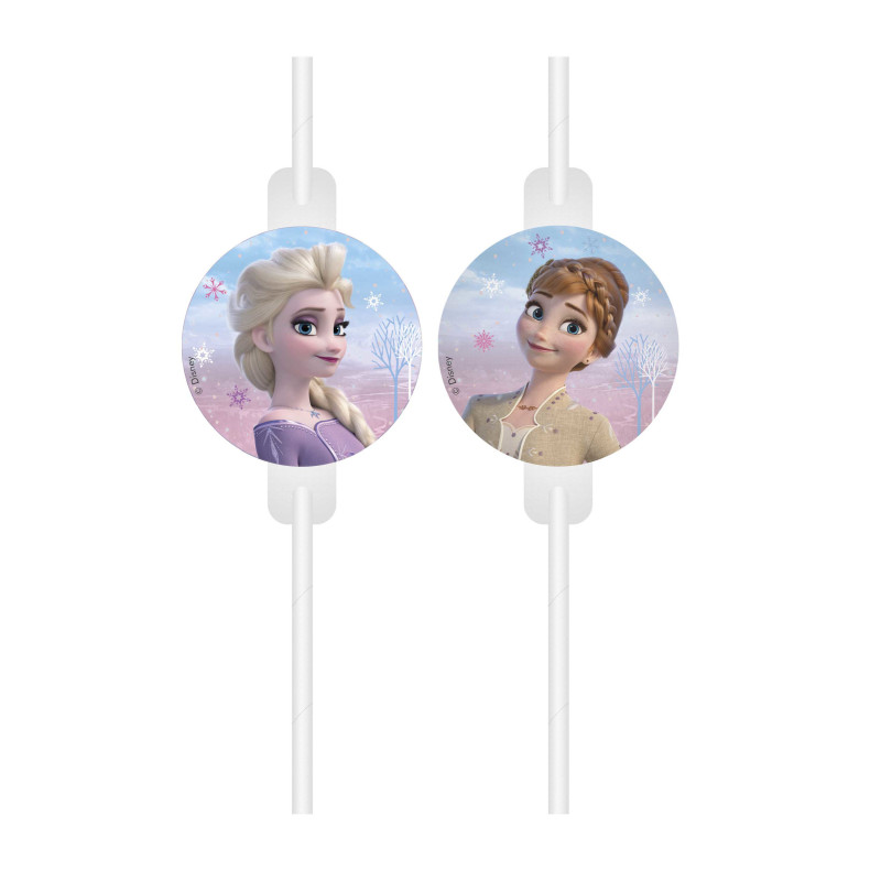 4 Pailles m√©daillon La Reine des Neiges  