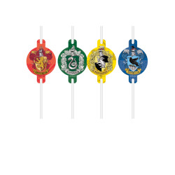 4 Pailles en carton Harry Potter  