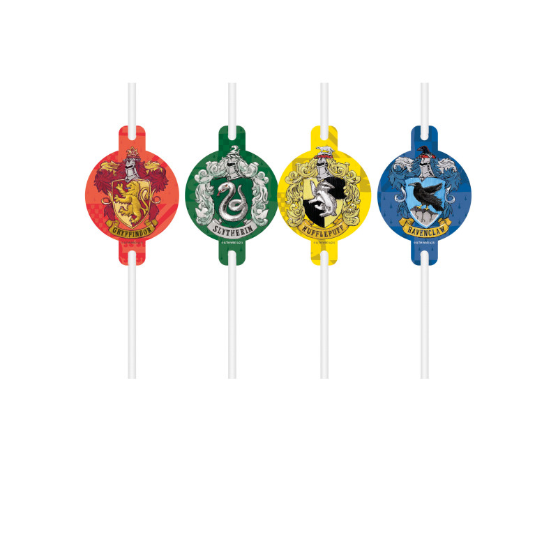 4 Pailles en carton Harry Potter  