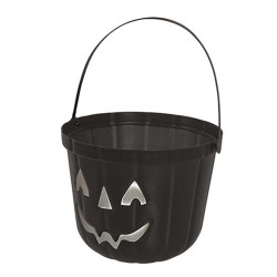 Seau citrouille noir 20 cm  