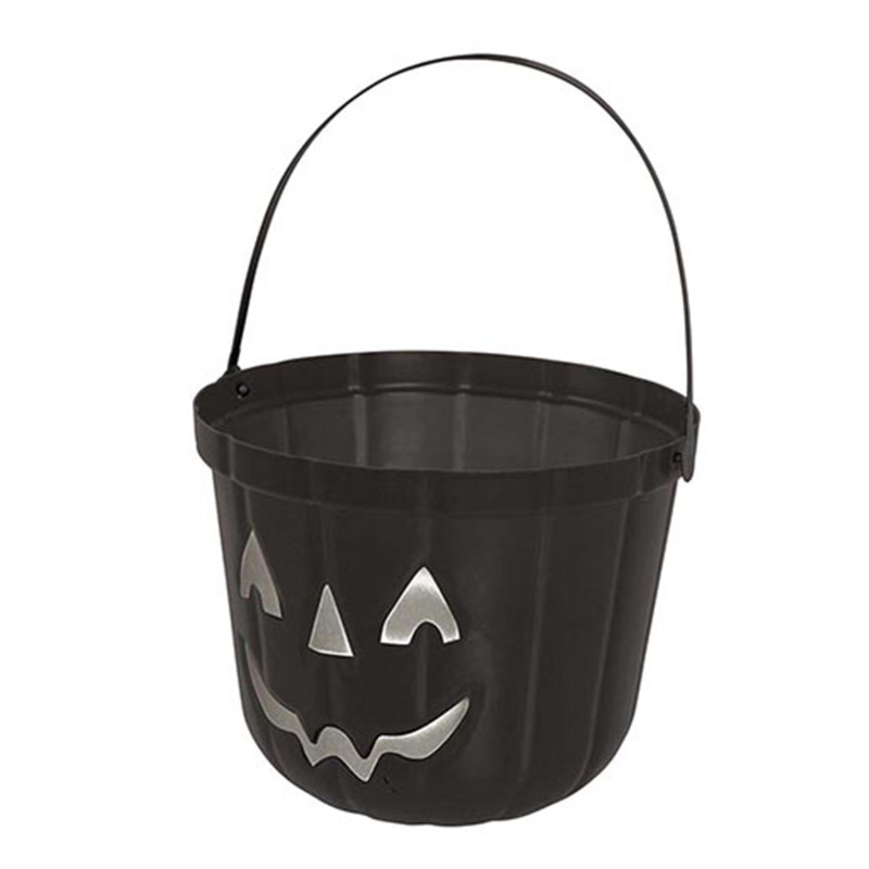 Seau citrouille noir 20 cm  