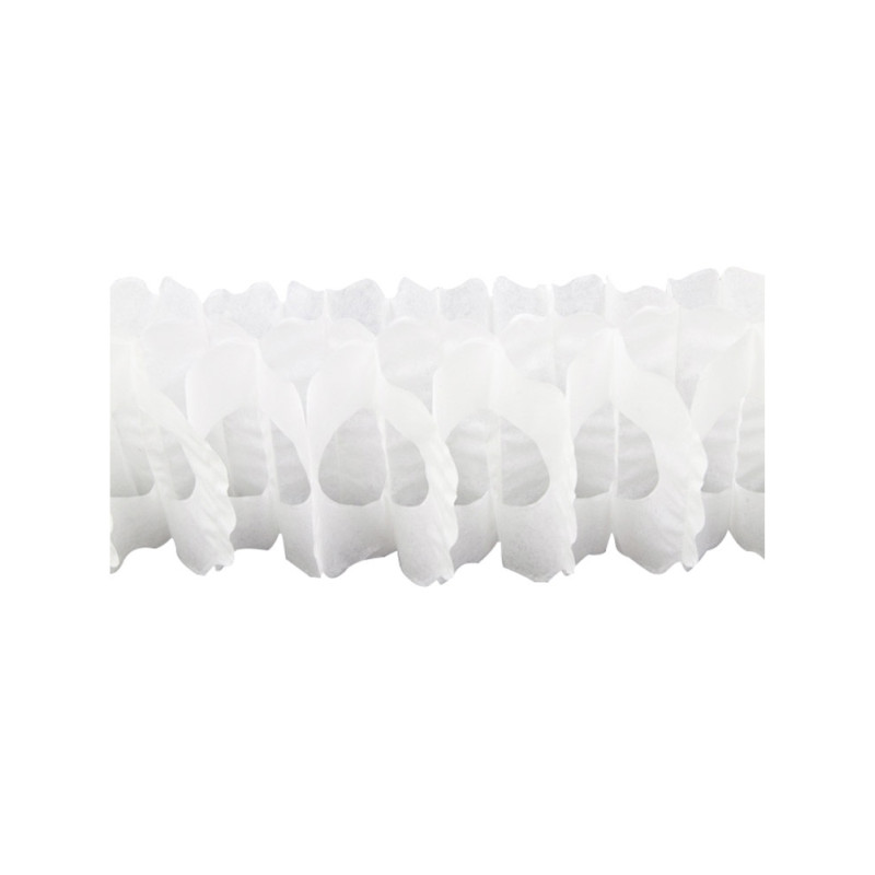 Guirlande papier blanche zinnia 15cm x 4m  