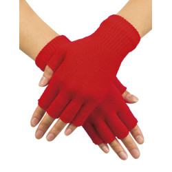 Mitaines courtes rouges adulte  