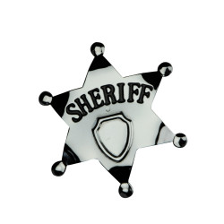 √âtoile de sheriff argent√©e 6 cm  