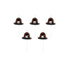 5 Bougies d'anniversaire sur pic chapeaux pirates 2 cm  