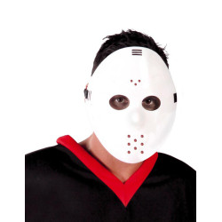 Masque de hockey blanc adulte  