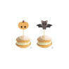 10 pics en bois citrouille et chauve-souris 5 x 8 cm sp√©cial halloween  