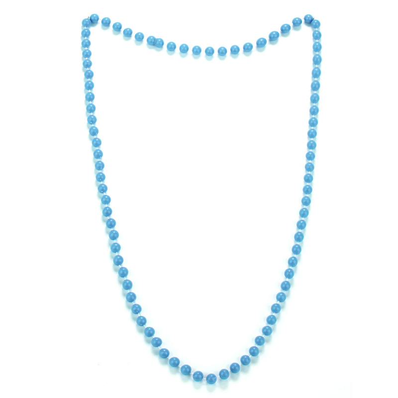 Collier perles bleues adulte  