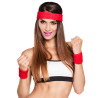Bandeau et poignets rouges 80's adulte  