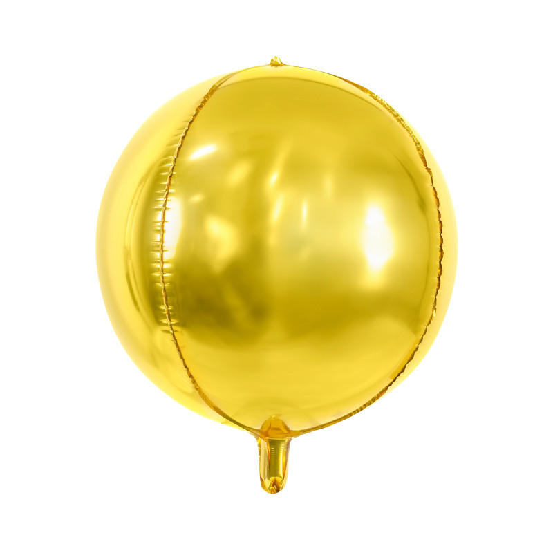 Ballon sph√®re en aluminium dor√© m√©tallis√© 40 cm  