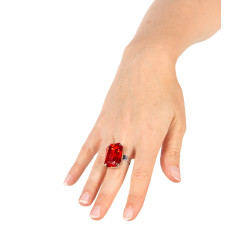 Bague pierre rouge femme Halloween  