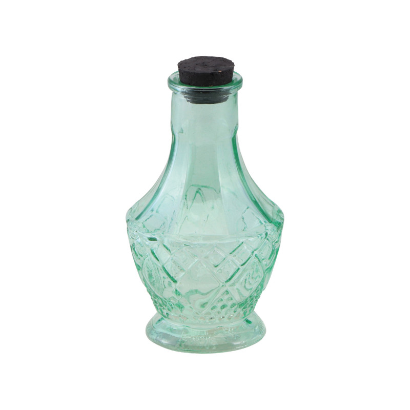 Fiole en verre verte 11,5 cm  