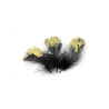 25 plumes paillet√©es noires et dor√©es 7,5 cm charleston  