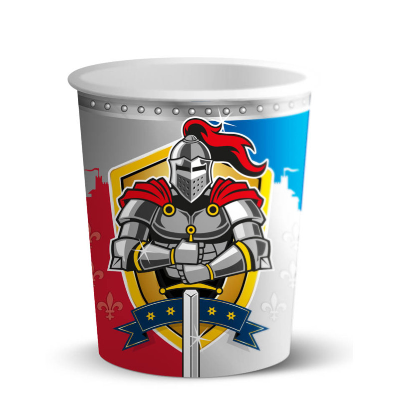 8 Gobelets en carton chevaliers  