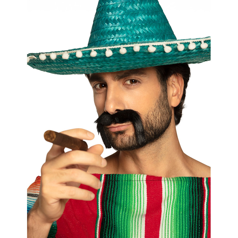 Moustache mexicaine noire adulte  