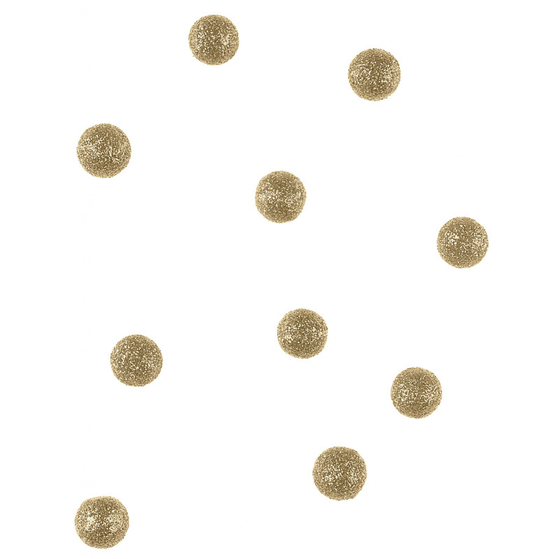 40 boules de d√©coration paillet√©es or 12 mm en mousse  