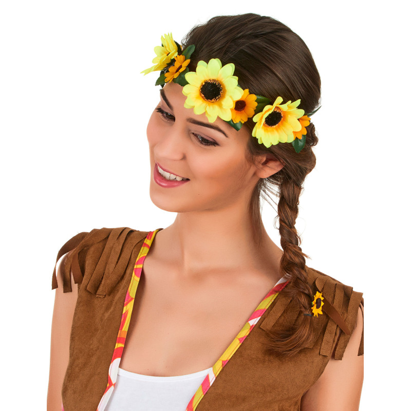 Couronne de fleurs tournesol adulte  