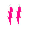 Boucles d'oreilles √©clair rose fluo adulte  