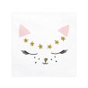20 Serviettes en papier chaton blanc 33 x 33 cm  