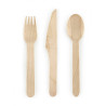 18 couverts en bois 16 cm assortis naturels  
