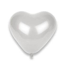 8 Ballons c?urs blancs 33 x 32 cm  