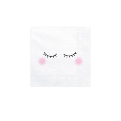 20 Serviettes en papier licorne blanches 33 x 33 cm  