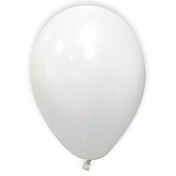 12 Ballons m√©tallis√©s blancs 28 cm  