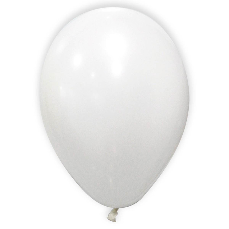 12 Ballons m√©tallis√©s blancs 28 cm  