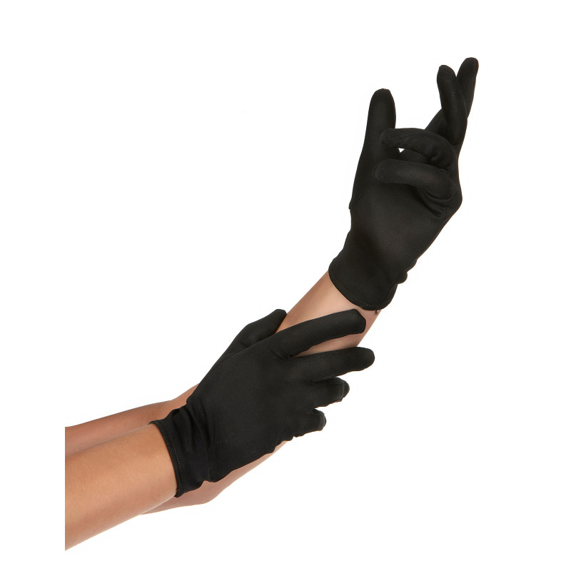 Gants courts noirs adulte  