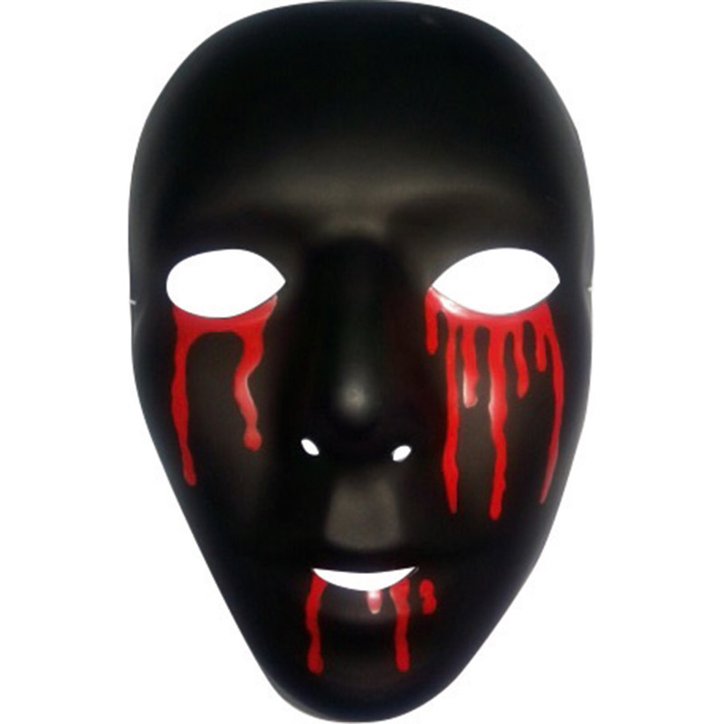 Masque noir avec larmes de sang homme Halloween  