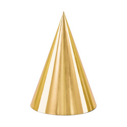 6 Chapeaux de f√™te en carton dor√©s 16 cm  