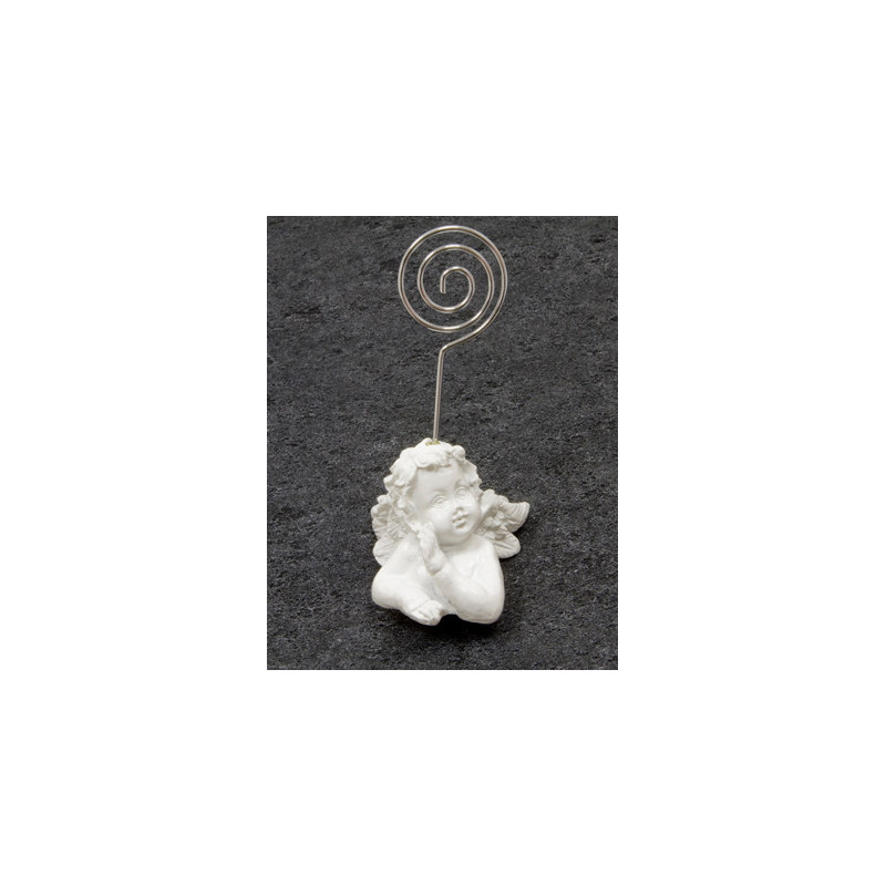Marque place ange blanc 9 x 5 cm en r√©sine  
